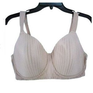 Playtex Perfectly Smooth Wirefree Bra Size 36D Nude Stripe